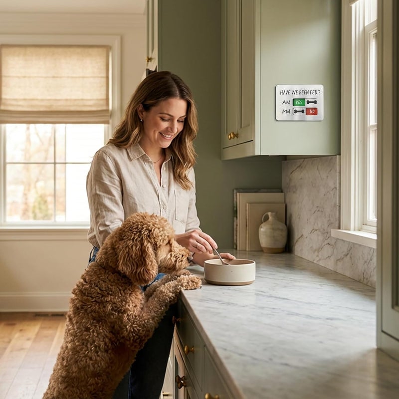 Abudada Dog Feeding Reminder - Dog Feeding Chart with Have We Been Fed AM/PM Tracker, Magnets Fed Sign with Pet Tracker for Fridge, Prevent Overfeeding - Image 5